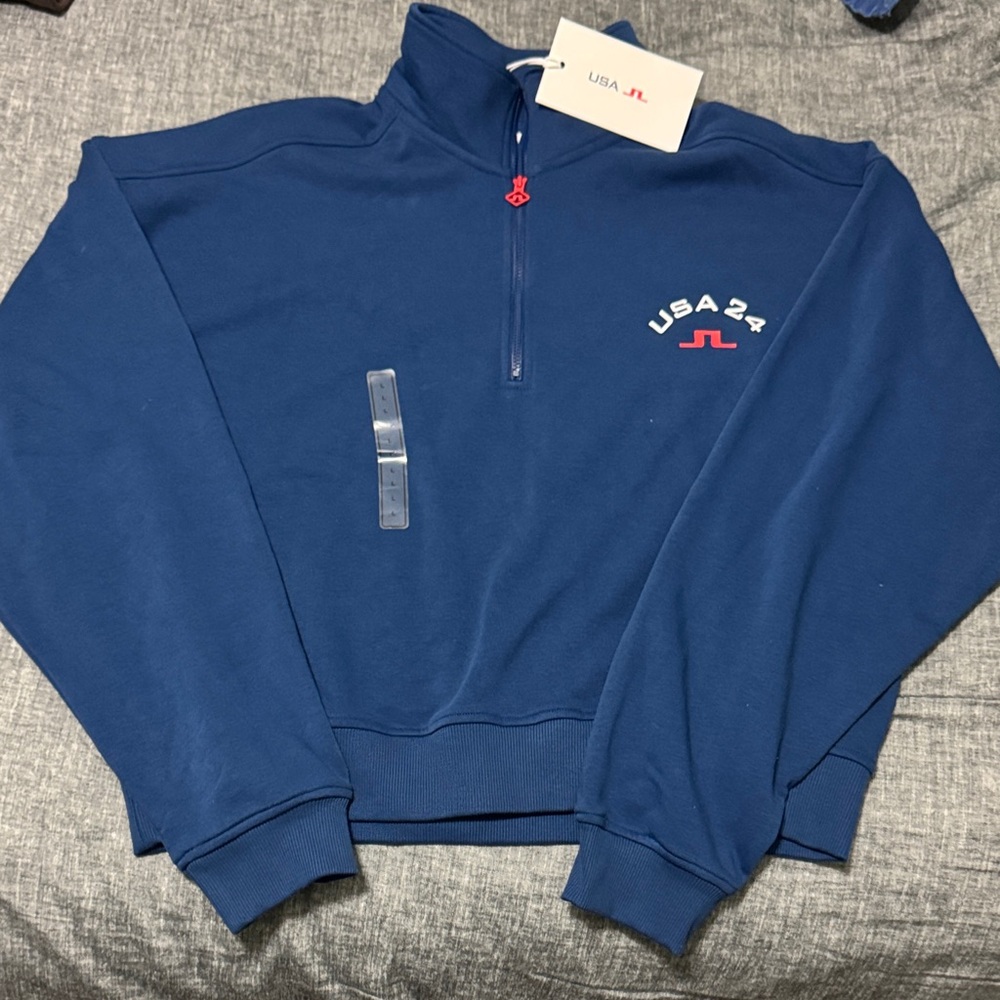 J.Lindeberg Navy Zip-Up Sweater